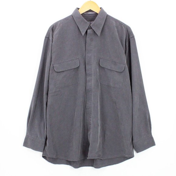 FORSYTH OF CANADA INC. Shirt Men's Gray Button Down Long Sleeve Size Medium M - Picture 1 of 8